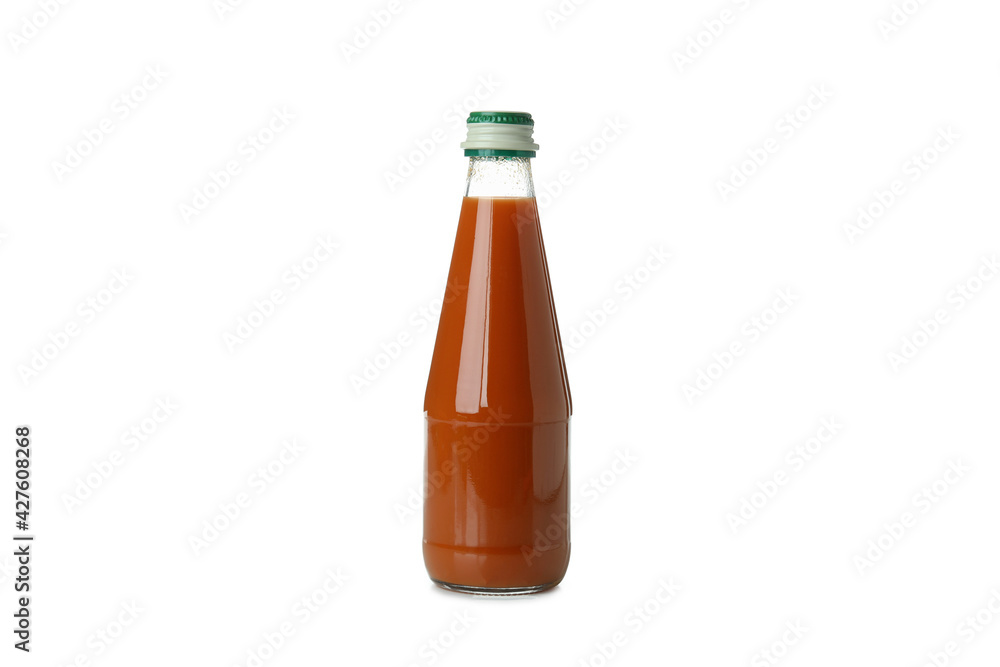 Bottle of carrot juice isolated on white background Bottle of carrot juice isolated on white background