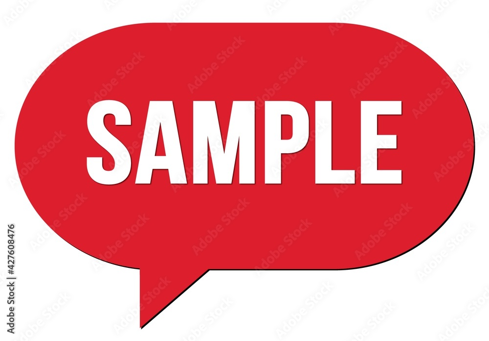 SAMPLE text written in a red speech bubble SAMPLE text written in a red speech bubble