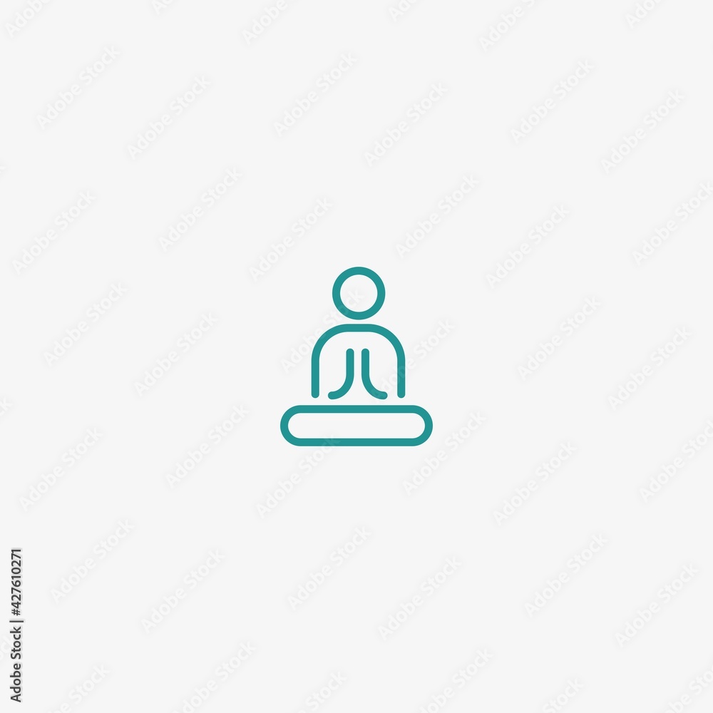 Abstract yoga human linear logo. Thread person flower balance logotype. Creative spa, guru vector mark. Abstract yoga human linear logo. Thread person flower balance logotype. Creative spa, guru vector mark.