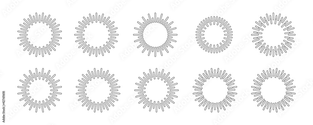 Sunburst set. Sunburst icon collection vector. Vector illustration. Sunburst set. Sunburst icon collection vector. Vector illustration.
