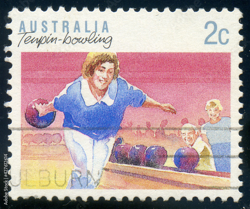 Tenpin Bowling female sportsman, circa 1989 photo