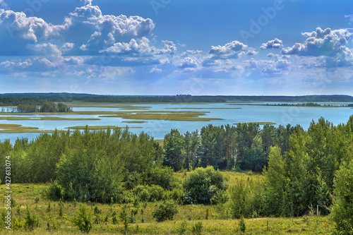 Landscape with lake Strusta  Belarus