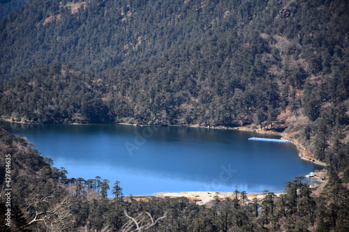 Picturesque view of blue lake