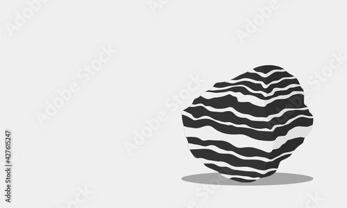 Gneiss stone specimen illustration. Metamorphic rock sample.