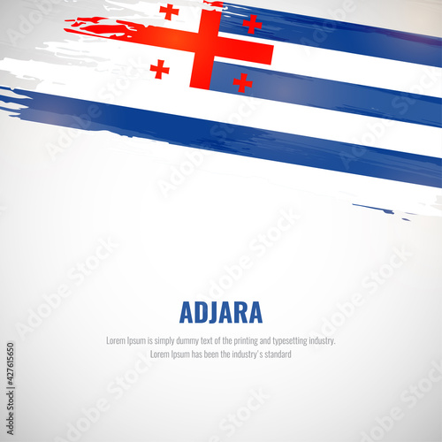 Happy national day of Adjara with brush style watercolor country flag background