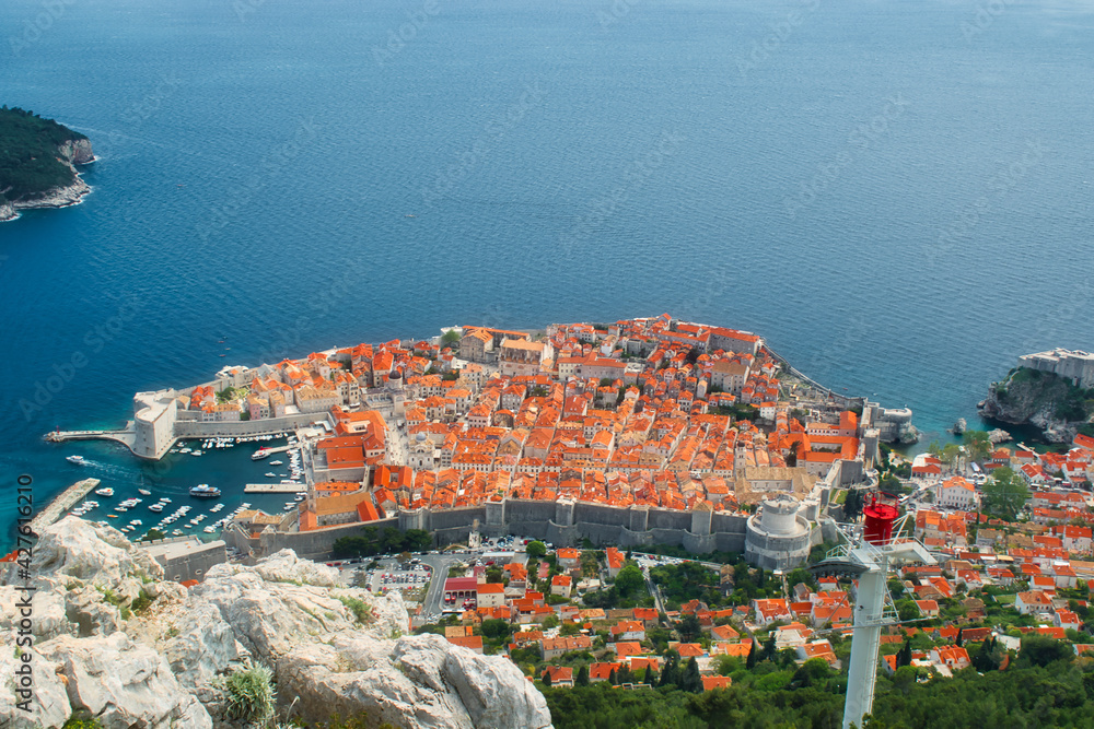 The view of the historic Old Town in Dubrovnik, Croatia