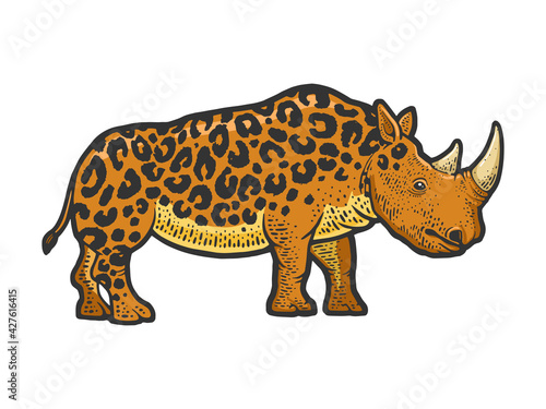 fictional animal rhinoceros leopard sketch raster