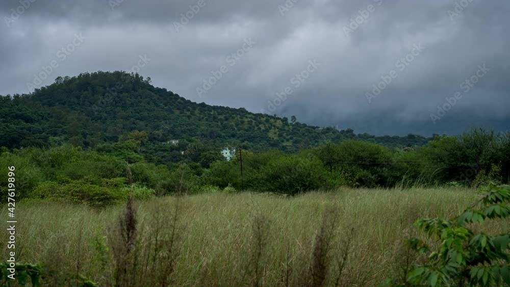 Mountains of Western Ghats and Time Lapse of Rainy Clouds in Maharashtra, India Mountains of Western Ghats and Time Lapse of Rainy Clouds in Maharashtra, India