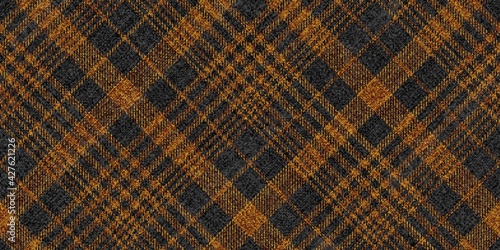 old ragged grungy seamless checkered texture of classic coat tweed brown black fabric with thin and thick diagonal stripes for gingham, plaid, tablecloths, shirts, tartan, clothes, dresses, bedding