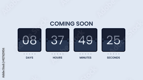 Coming soon illustration with countdown timer