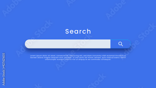 Minimalist blank search bar on blue background