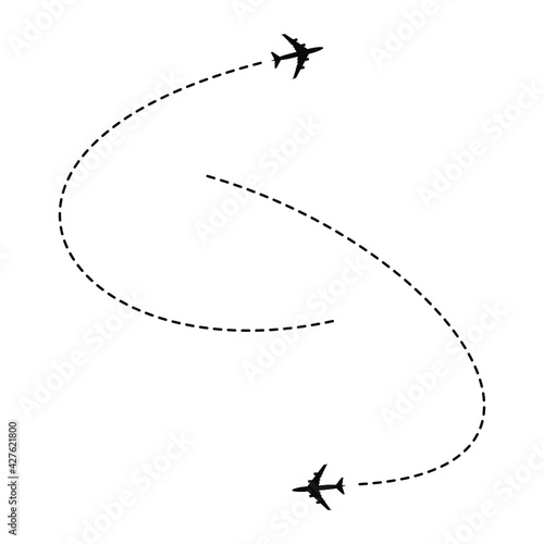 Air flight vector icon. route illustration sign. air tickets symbol. travel logo or mark.