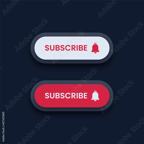 White and red subscribe buttons