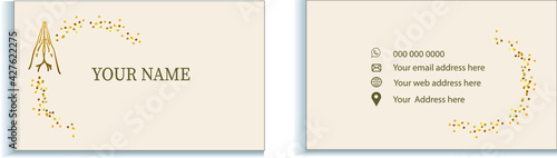 Business card template for design and also for lifestyle, bloggers, creative entrepreneurs, yoga studios, spa, religious institutions. EPS 10.