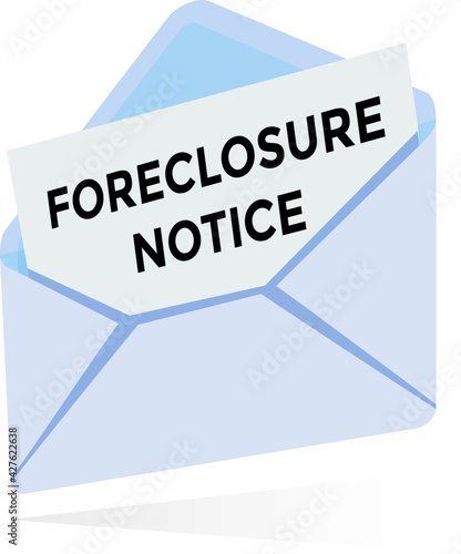 foreclosure notice, envelope, vector illustration 