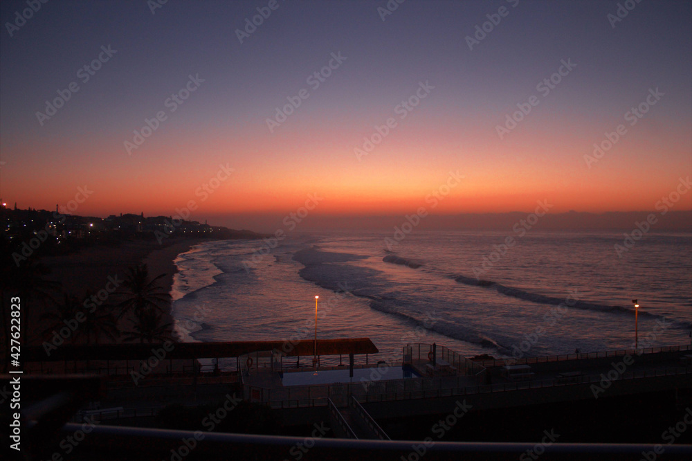 Sunrise over the sea, Margate beach South Africa Sunrise over the sea, Margate beach South Africa