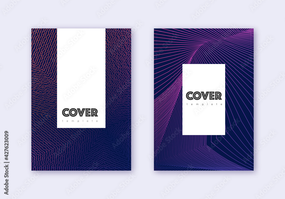 Hipster cover design template set. Violet abstract Hipster cover design template set. Violet abstract