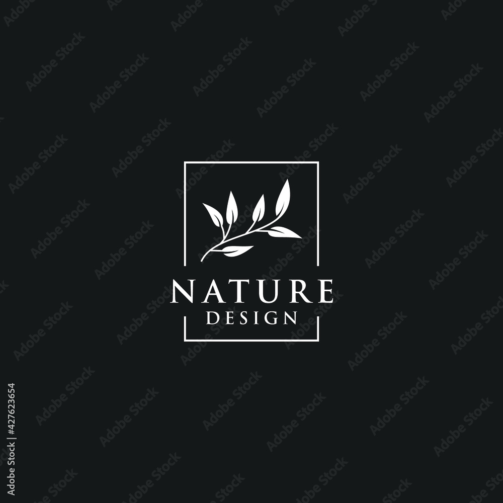 Aesthetic logo template business badge, natural branding design vector