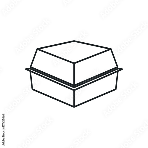 Styrofoam box icon trendy