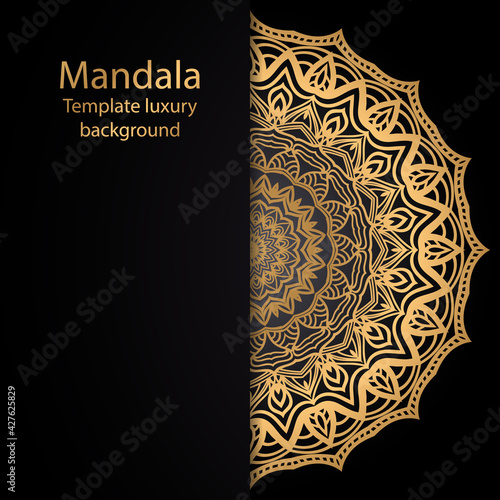 Templates for greeting and business cards. Vector illustration. Oriental pattern with. Mandala.