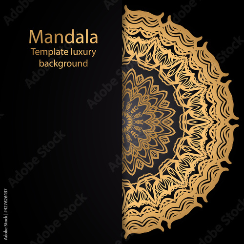 Templates for greeting and business cards. Vector illustration. Oriental pattern with. Mandala.
