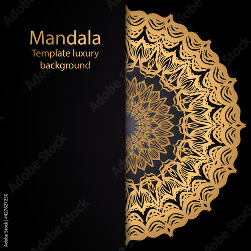 Templates for greeting and business cards. Vector illustration. Oriental pattern with. Mandala.