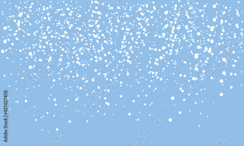 falling snow on blue background. design template.