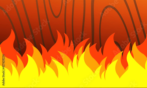 fire with wood texture. graphic design background.