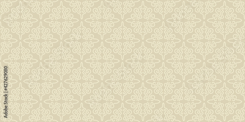 Background pattern with floral ornaments on a beige background, in retro style, wallpaper. Great for postcards, covers, wallpapers. Seamless pattern, texture for your design. Vector image
