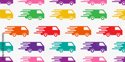 pattern delivery car background.vector illustration.