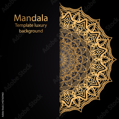 Templates for greeting and business cards. Vector illustration. Oriental pattern with. Mandala.