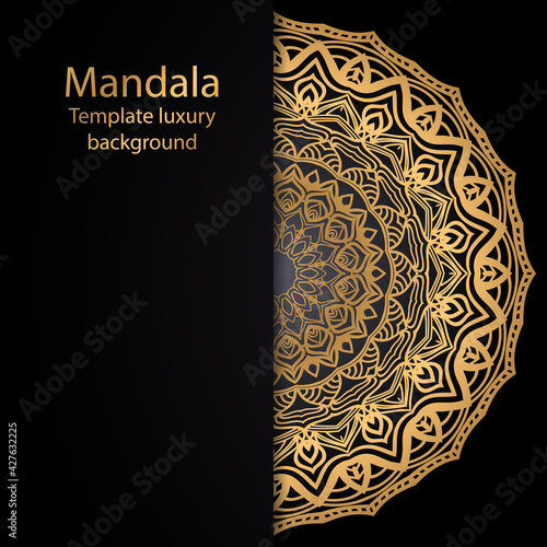 Templates for greeting and business cards. Vector illustration. Oriental pattern with. Mandala.
