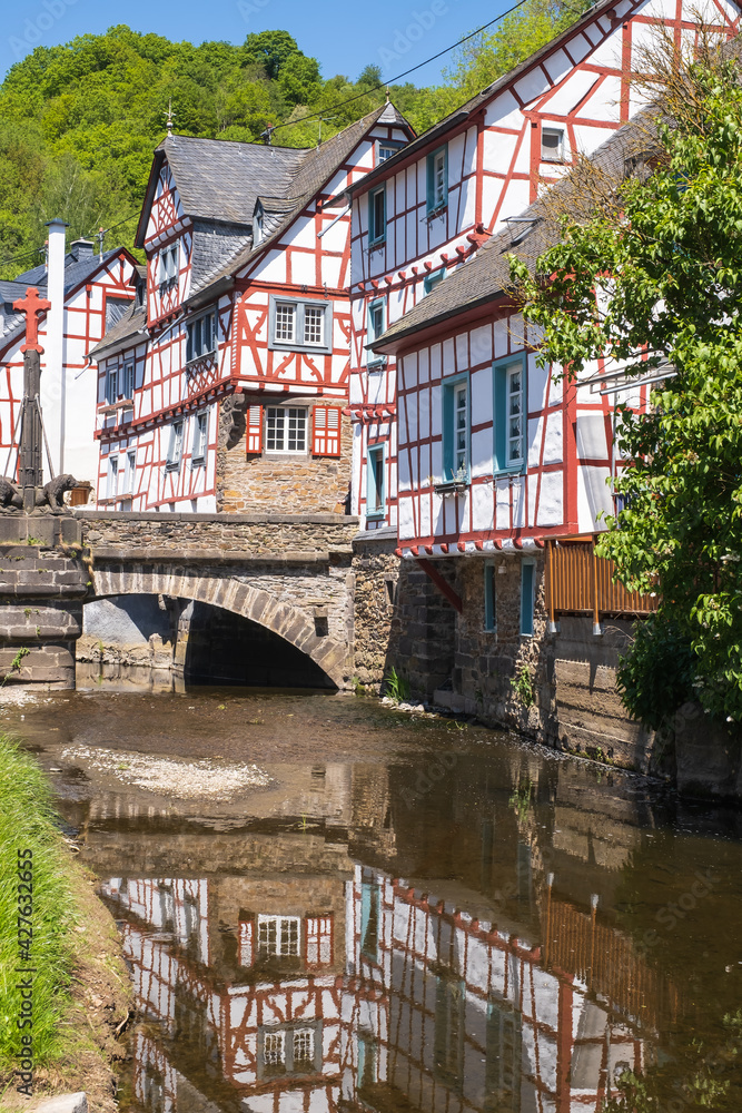The romantic town of Monreal / Germany in the Eifel with its wonderful half-timbered houses 