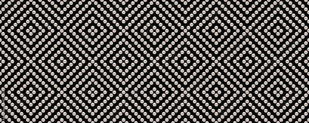 Black luxury background with small pearls and rhombuses. Seamless vector illustration. Black luxury background with small pearls and rhombuses. Seamless vector illustration.