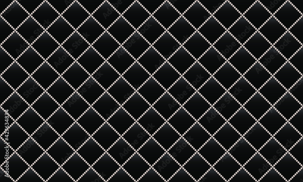Black luxury background with small pearls and rhombuses. Seamless vector illustration. Black luxury background with small pearls and rhombuses. Seamless vector illustration.