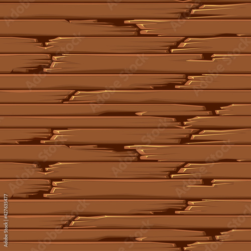 Seamless textured old wood floor, brown wallpaper panels.