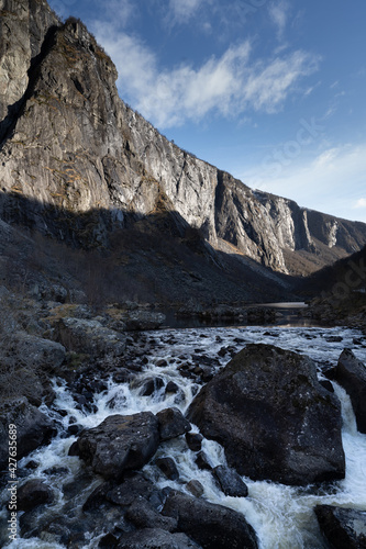 Måbødalen Valley (Mabodalen) near the River Bjoreio in the municipality of Eidfjord in Vestland, Norway, Scandinavia © Dreamnordno