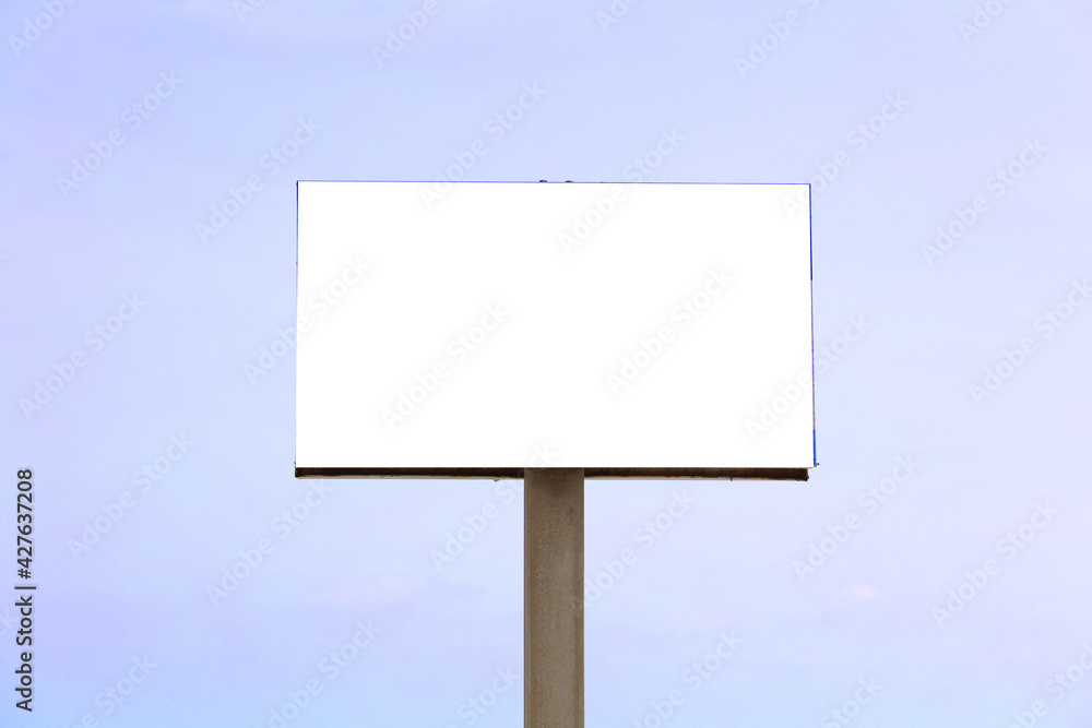 billboard on the beach with blue sky background billboard on the beach with blue sky background