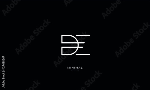 Alphabet letter icon logo DE