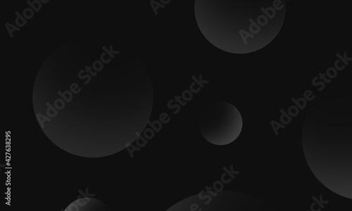 Gray circles gradient on black abstract background. Modern graphic design element.