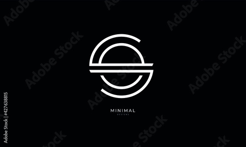Alphabet letter icon logo SO or OS
