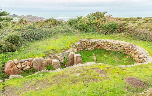 Remains of La Sergente neolitic tomb  bailiwick of Jersey  Channel Islands