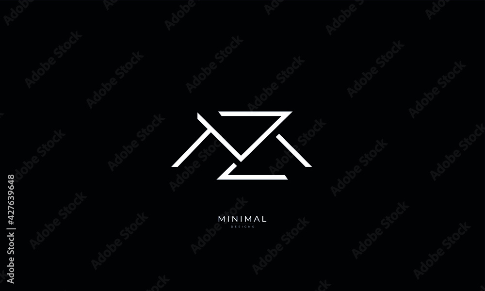 Alphabet letter icon logo MZ or ZM Alphabet letter icon logo MZ or ZM