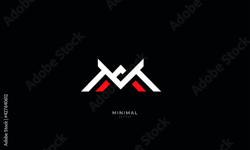 Alphabet letter icon logo MA or AM