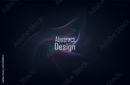 Abstract dark Geometric wave Background Connection structure. Science background. connecting dots and lines. Big data visualization and Business .Vector illustration
