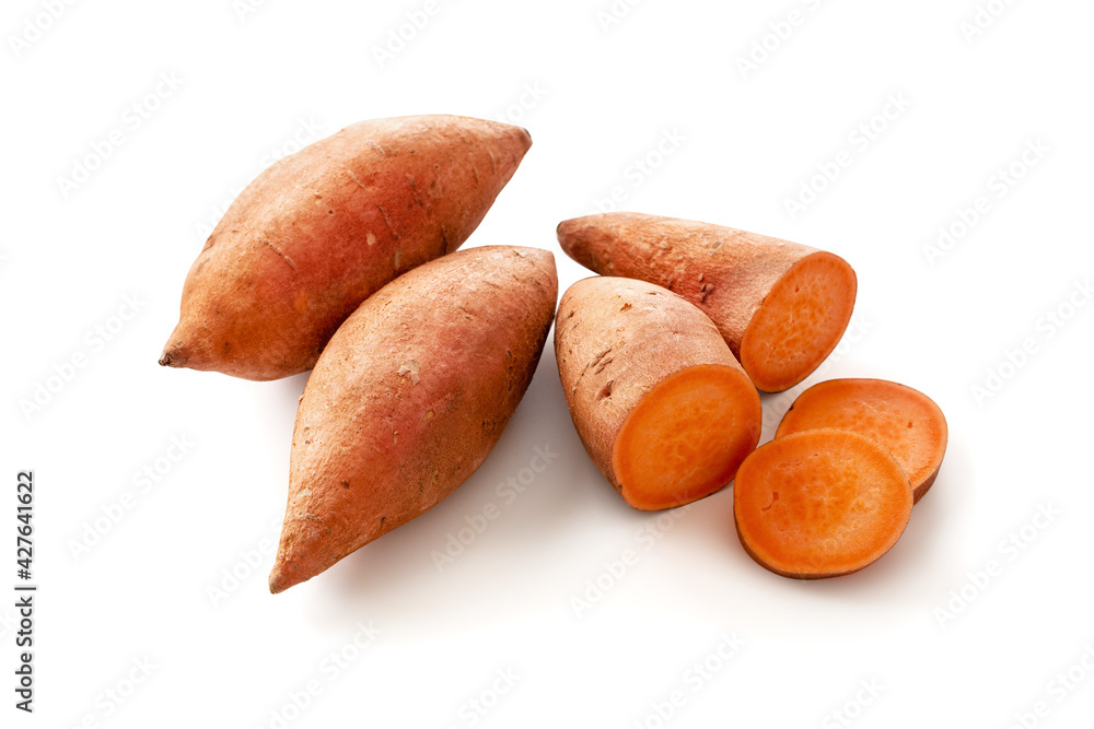 Sweet potatoes, whole and halved Sweet potatoes, whole and halved