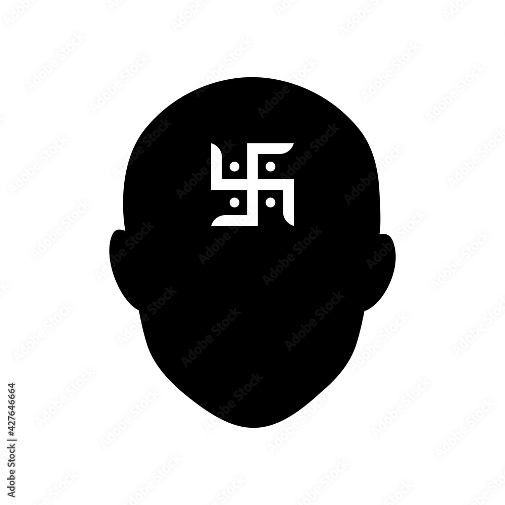 ヒンドゥー教信仰のイメージイラスト(卍と顔のシルエット) ヒンドゥー教信仰のイメージイラスト(卍と顔のシルエット)