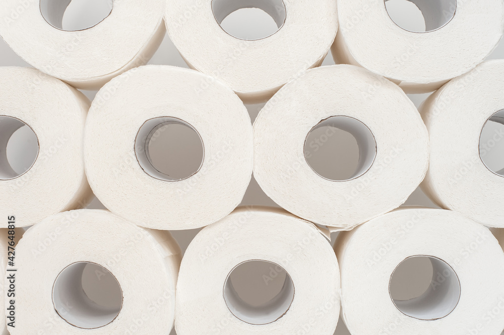 Rolls of toilet paper on white background. Close up Rolls of toilet paper on white background. Close up