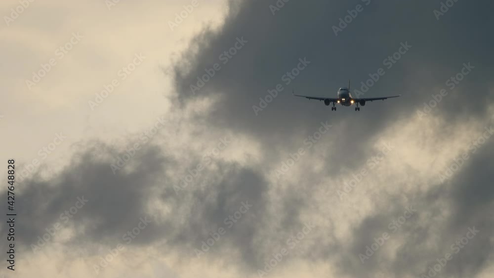 Airplane in the sky with thunder Airplane in the sky with thunder