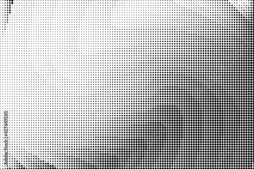 Perforated panel. Abstract monochrome background. Halftone pattern. Vector illustration.